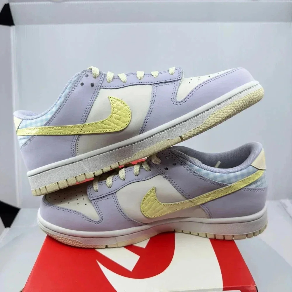 Nike Kids Shoes Dunk Low Easter FJ4641536 Athletic Sneakers White/Purple 7Y - Picture 5 of 8
